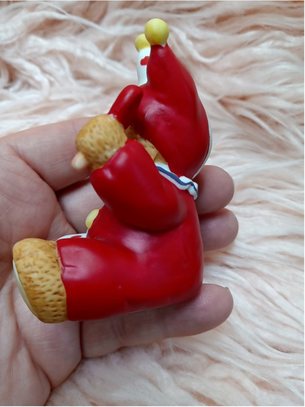 Lucy And Me Bear Figurine Vintage Valentines Day Heart Jester 1984 Red Clown - Picture 14 of 14